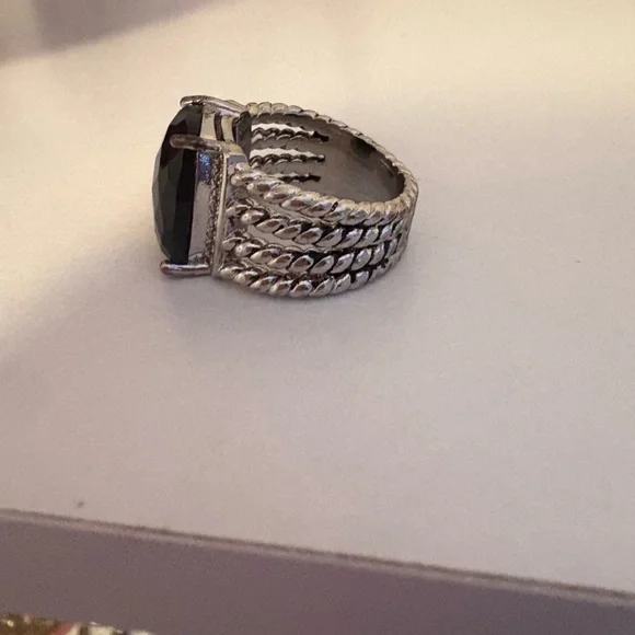 David Yurman Black and Silver Ring sz7 - Picture 2 of 5
